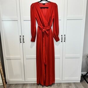 Miss Avenue: Vibrant Brick Red Bridesmaid Dress